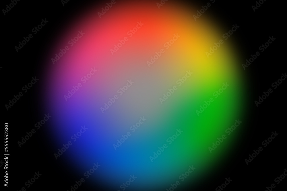 abstract gradient spectrum rgb effect on black background. gradual change of color, circle banner and  wallpaper for post of designer websites ideas. Futuristic details. Mockup. LGBT symbol  rainbow