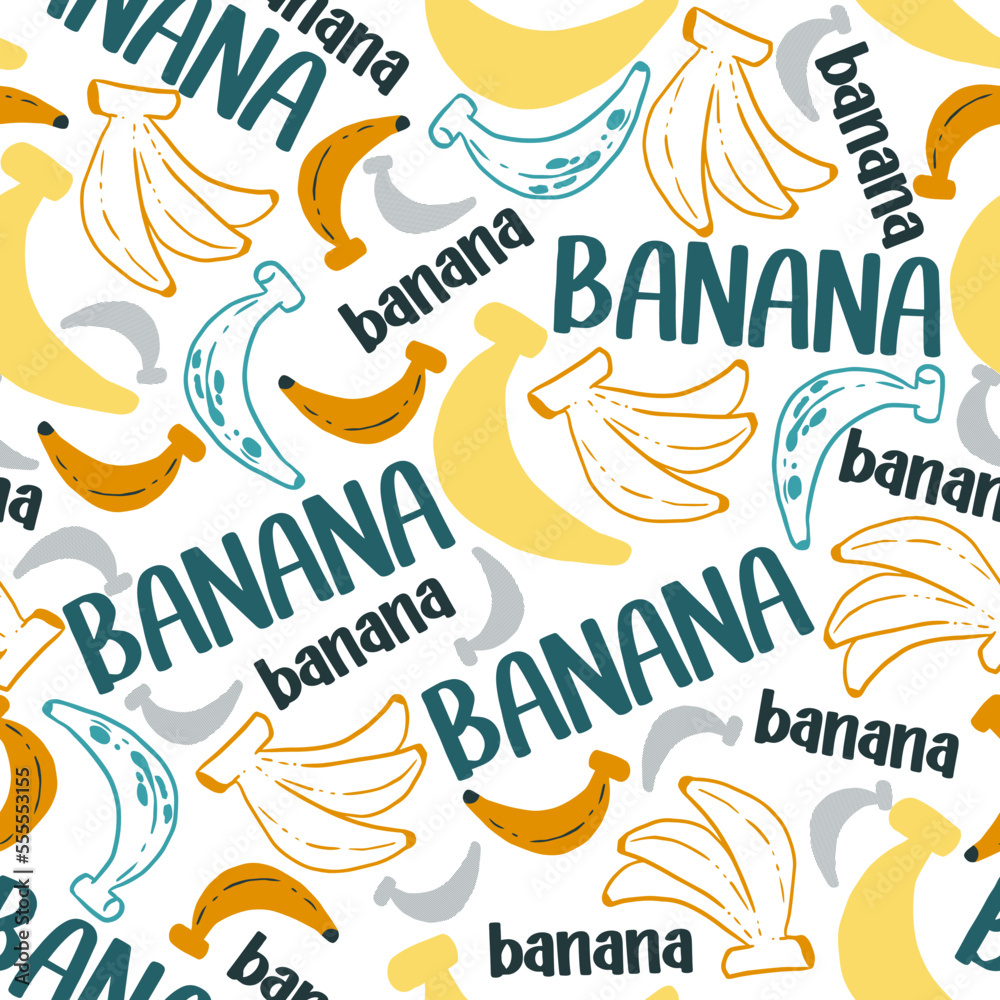 Abstract Retro Banana Fruit Retro Vector Graphic Seamless Pattern Abstract Retro Banana Fruit Retro Vector Graphic Seamless Pattern