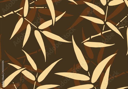 Motif desain daun bambu yang eksklusif dengan kombinasi corak motif jawa , Vector eps 10