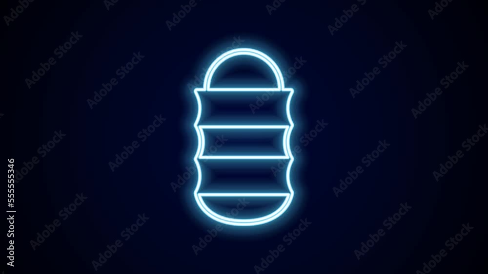 Glowing neon line Fishing net icon isolated on black background. Fishing tackle. 4K Video motion graphic animation Glowing neon line Fishing net icon isolated on black background. Fishing tackle. 4K Video motion graphic animation
