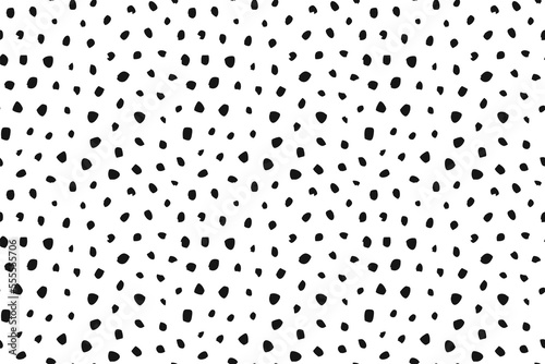 Polka dot vector seamless hand drawn pattern.