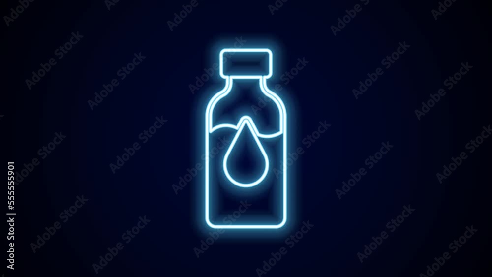 Glowing neon line Oil petrol test tube icon isolated on black background. Cmemistry flask and falling drop. 4K Video motion graphic animation Glowing neon line Oil petrol test tube icon isolated on black background. Cmemistry flask and falling drop. 4K Video motion graphic animation