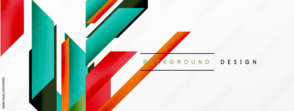 Minimal geometric abstract background. Dynamic 3d lines composition. Trendy techno business template for wallpaper, banner, background or landing Minimal geometric abstract background. Dynamic 3d lines composition. Trendy techno business template for wallpaper, banner, background or landing