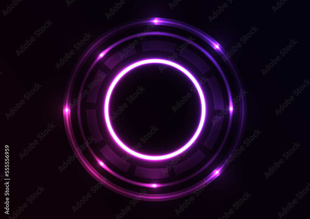 Neon circle purple light line background Neon circle purple light line background
