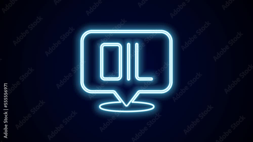 Glowing neon line Word oil icon isolated on black background. 4K Video motion graphic animation Glowing neon line Word oil icon isolated on black background. 4K Video motion graphic animation