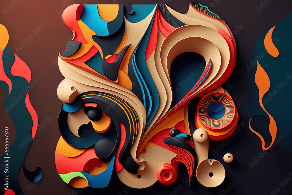 background with an abstract, multicolored shape. Generative AI