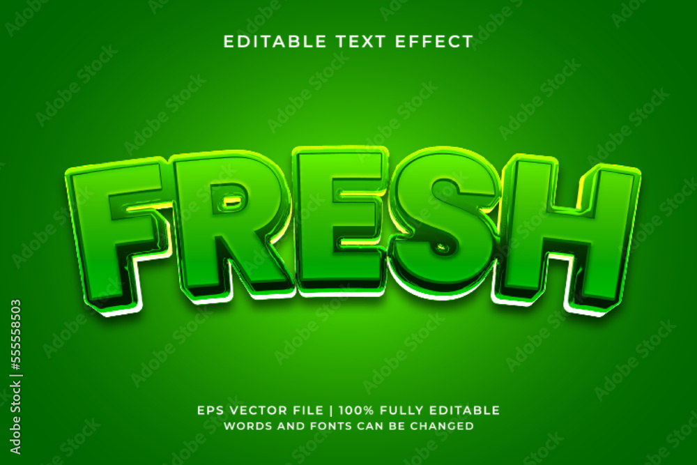 Fresh green 3d editable text effect Fresh green 3d editable text effect