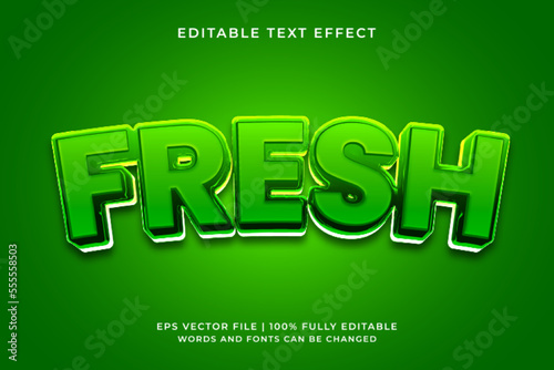 Fresh green 3d editable text effect