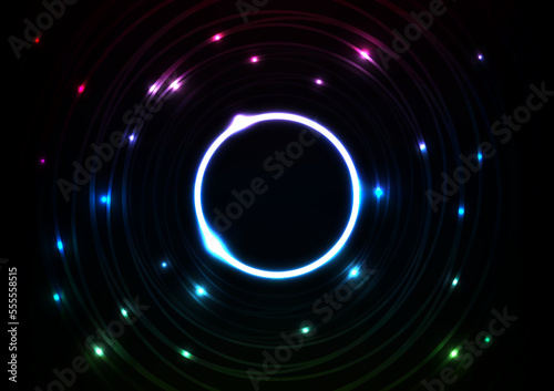 Abstract space colorful light motion effects background