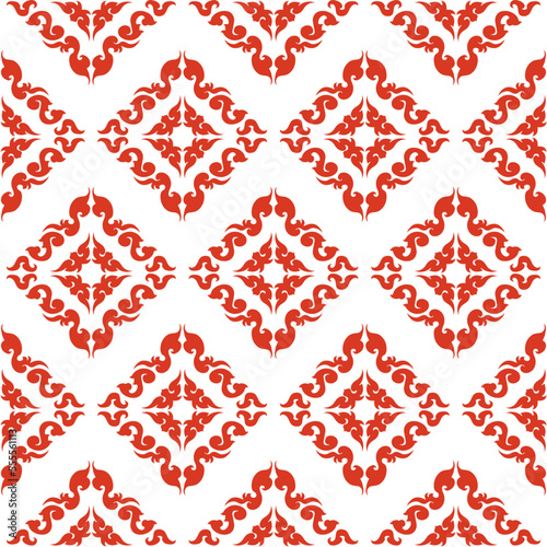 seamless red and white pattern vector for wallpaper fabric illustration