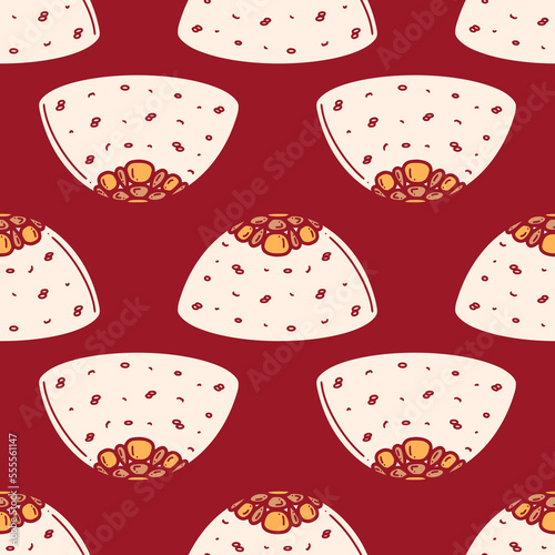 Eight Treasure Rice, Chinese Rice Pudding vector illustration. Chinese New year dessert ba bao fan