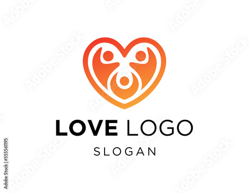 Logo design about Love on a white background. made using the CorelDraw application.