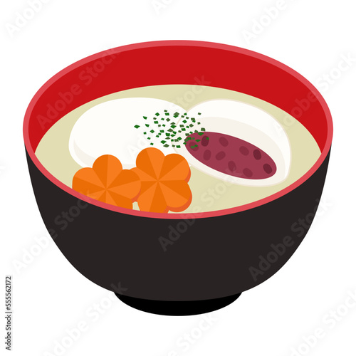 餡餅雑煮のイラスト