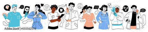 Set of medical professionals