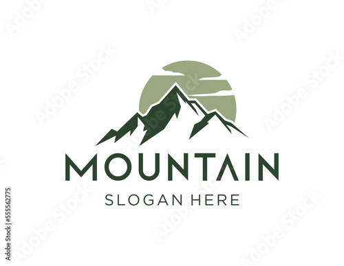 Logo design about Mountain on a white background. made using the CorelDraw application.