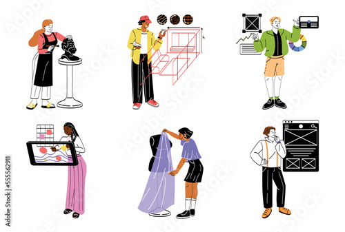 Set of different designers