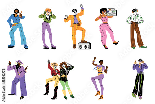 Set of people from 80s