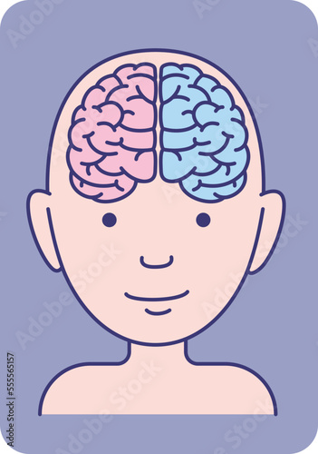 脳　人　正面シンプル イラスト