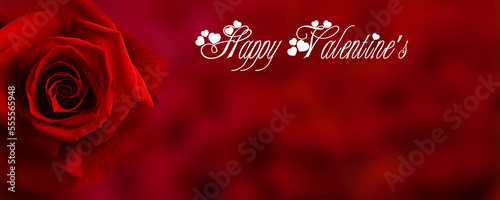 Happy Valentine`s day. Background red.