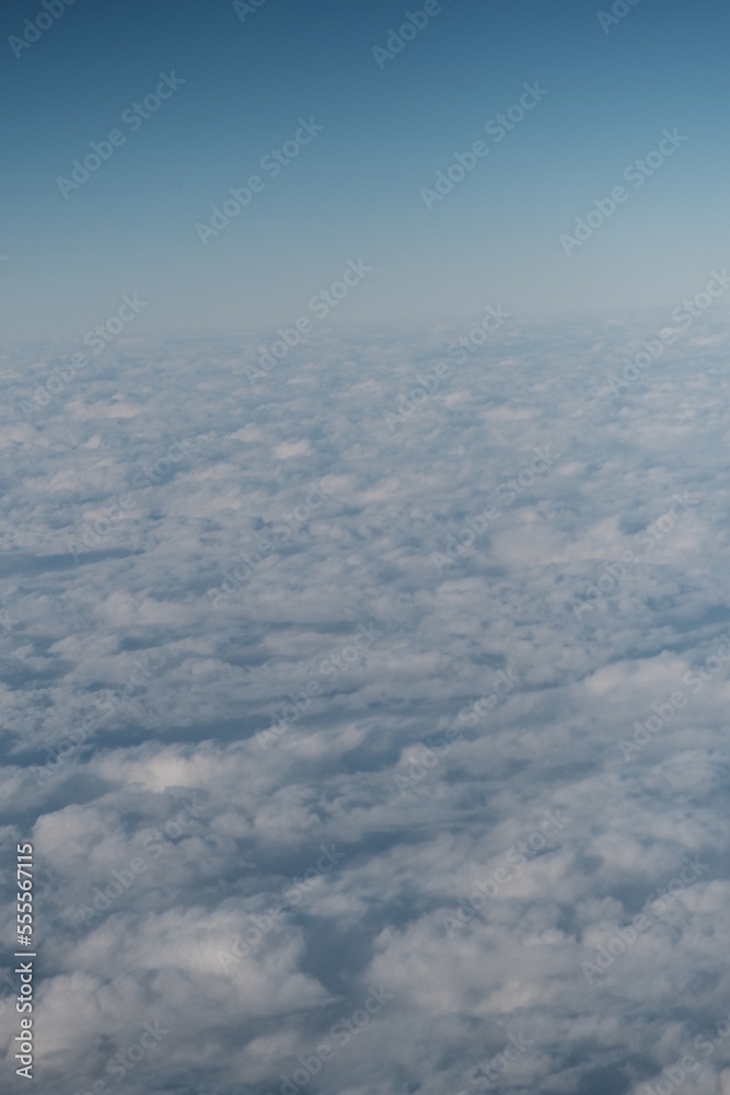 Clouds outside airplane window