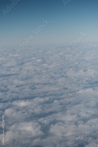 Clouds outside airplane window