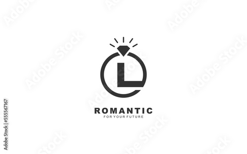 L logo jewelry brush for identity. engagement template vector illustration for your brand.