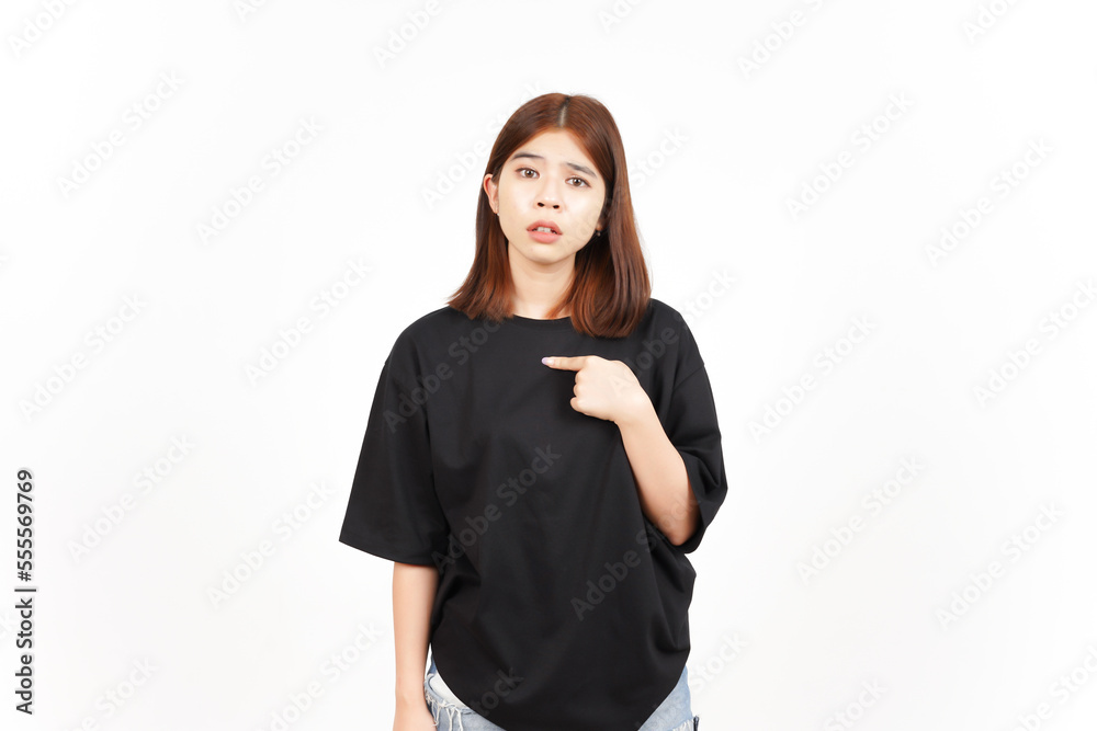 Do you Blame Me Concept Of Beautiful Asian Woman Isolated On White Background Do you Blame Me Concept Of Beautiful Asian Woman Isolated On White Background