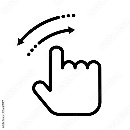 Icono de pantalla táctil. Dedo táctil deslizante. Concepto de deslizar el dedo en la pantalla. Ilustración vectorial