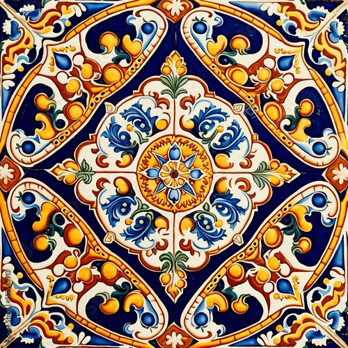 Sicilian tile pattern photo