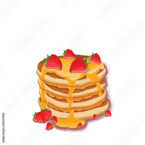 Strawberry pancake vector illustration design