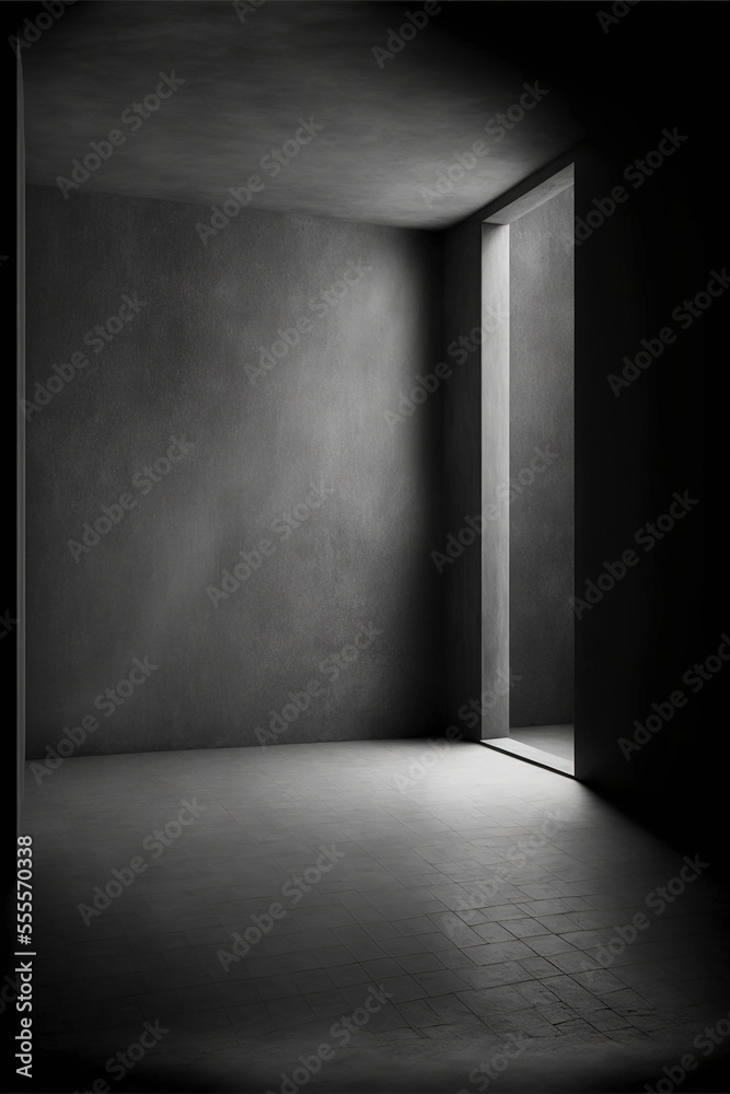 Empty dark abstract cement wall and gradient studio room with smoke Empty dark abstract cement wall and gradient studio room with smoke