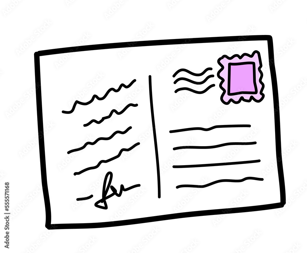 postcard cartoon doodle kawaii anime coloring page cute illustration drawing clip art character chibi manga comic