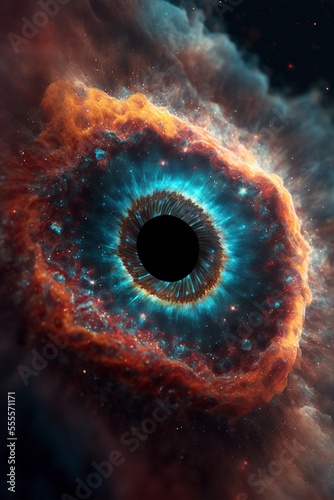 pearly and vivid color helix nebula