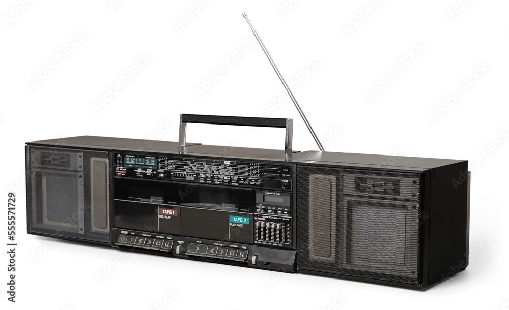 Fototapeta premium Black old retro worn radio