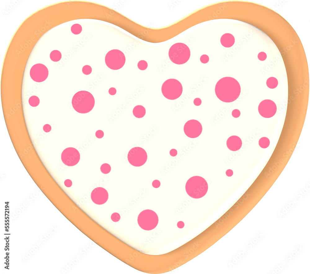 Naklejka premium 3D heart love Illustration. Valentine's Day.