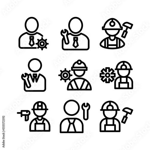 worker icon or logo isolated sign symbol vector illustration - high quality black style vector icons 
