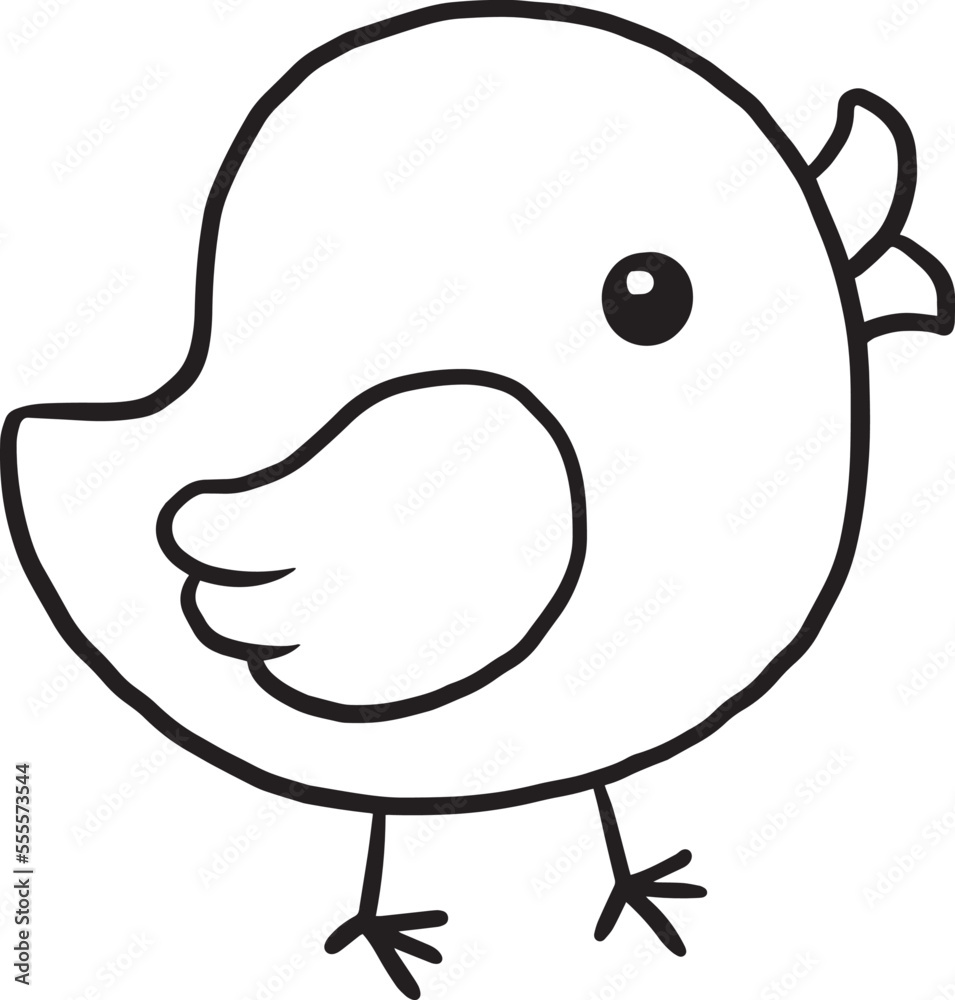bird cartoon doodle kawaii anime coloring page cute illustration