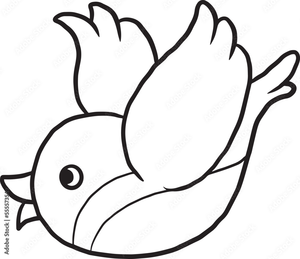 bird cartoon doodle kawaii anime coloring page cute illustration