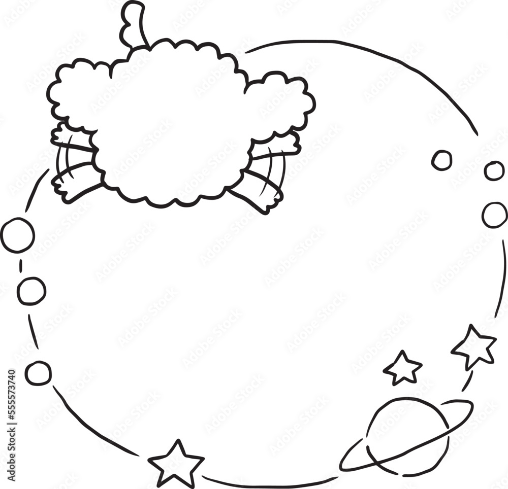 Fototapeta premium frame cartoon doodle kawaii anime coloring page cute illustration clipart character manga