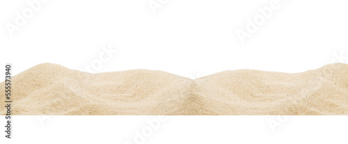 Panoramic pile sand dune isolated on white photo