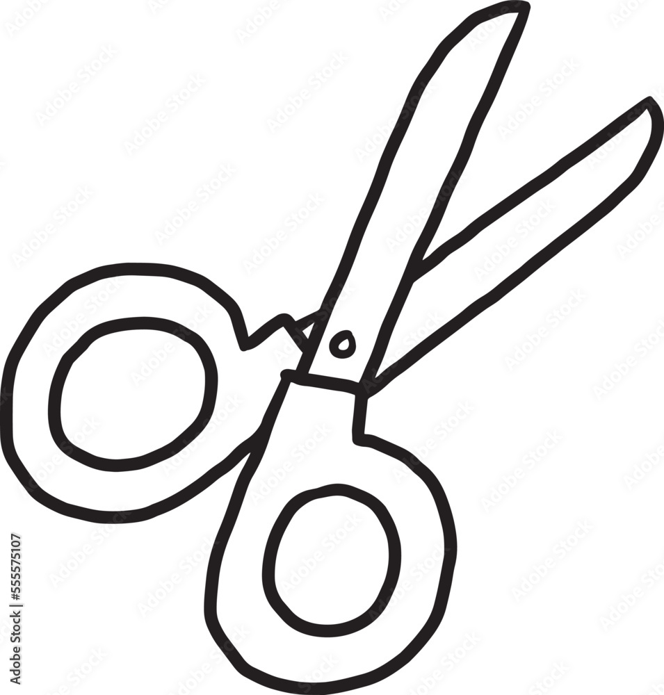 scissors cartoon doodle kawaii anime coloring page cute illustration