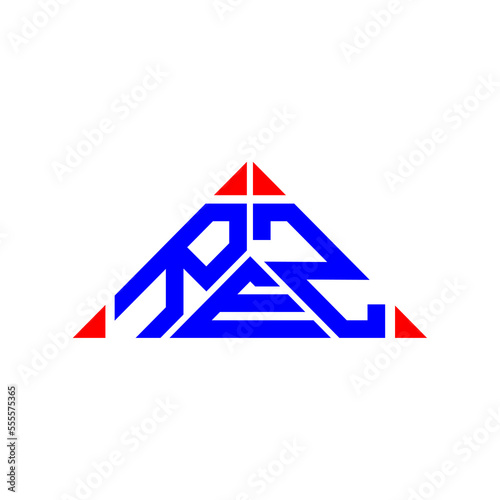 R E Z letter logo creative design with vector graphic, R E Z simple and modern logo.