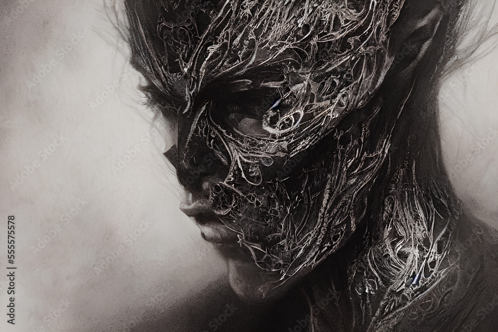 Fototapeta premium Sad person, created with generative AI technology