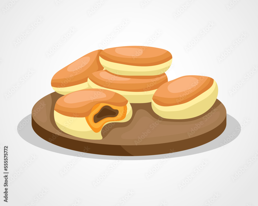 Bakpia pathok or sweet traditional indonesian pancake delicious asian cake snack Bakpia pathok or sweet traditional indonesian pancake delicious asian cake snack