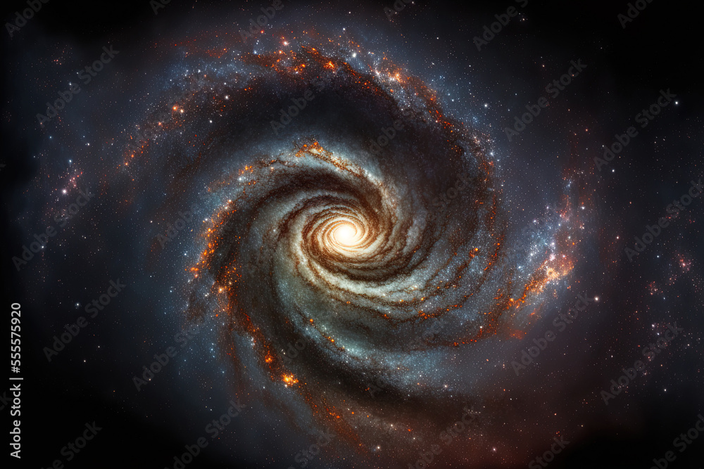 Milky Way galaxy in the cosmos, containing stars and cosmic dust. Generative AI Milky Way galaxy in the cosmos, containing stars and cosmic dust. Generative AI