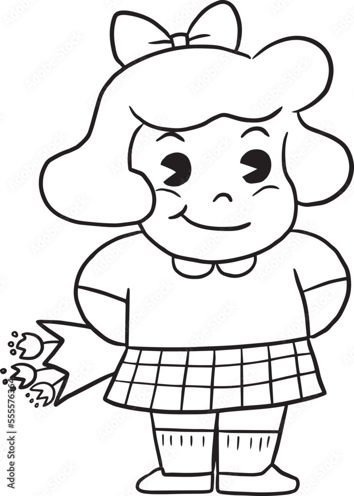 young girl holding flowers cartoon doodle kawaii anime coloring page cute illustration drawing clipart character chibi manga comics young girl holding flowers cartoon doodle kawaii anime coloring page cute illustration drawing clipart character chibi manga comics