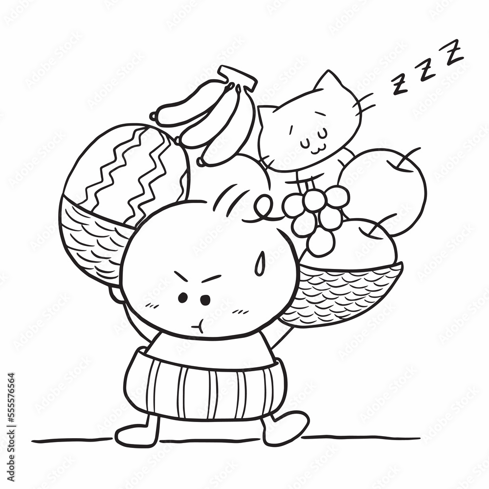 cartoon baby doodle kawaii anime coloring page cute illustration ...