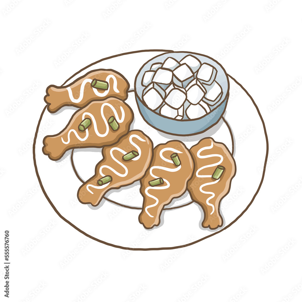 Food cartoon doodle kawaii anime coloring page cute illustration