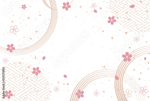 正月の背景イラスト。和柄をあしらった美しい背景。	