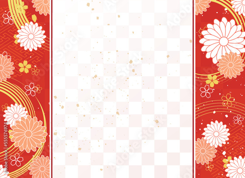 正月の背景イラスト。和柄をあしらった美しい背景。	